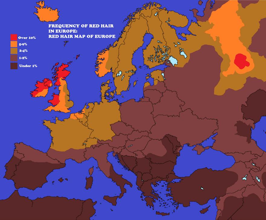 05 - Red Hair Map of Europe