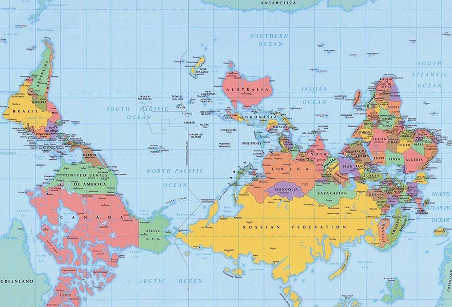 22 - How The World Would Look If Mapping Conventions Were Flipped Upside-Down